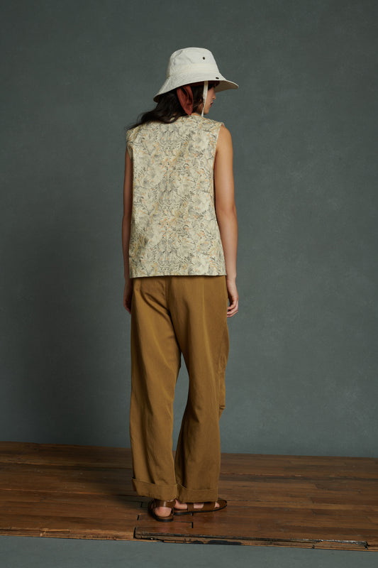 Chemise Aaron - Beige/Gris - Coton - Femme