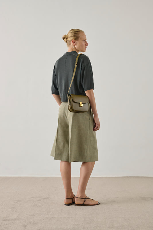 Sac Bellissima Mini - Kaki Doré - Cuir - Femme