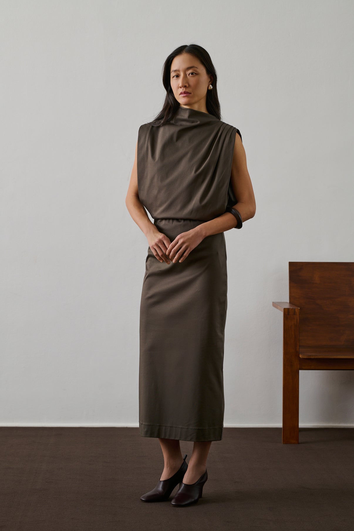 Robe Gemma - Marron/Taupe - Coton - Femme vue 1