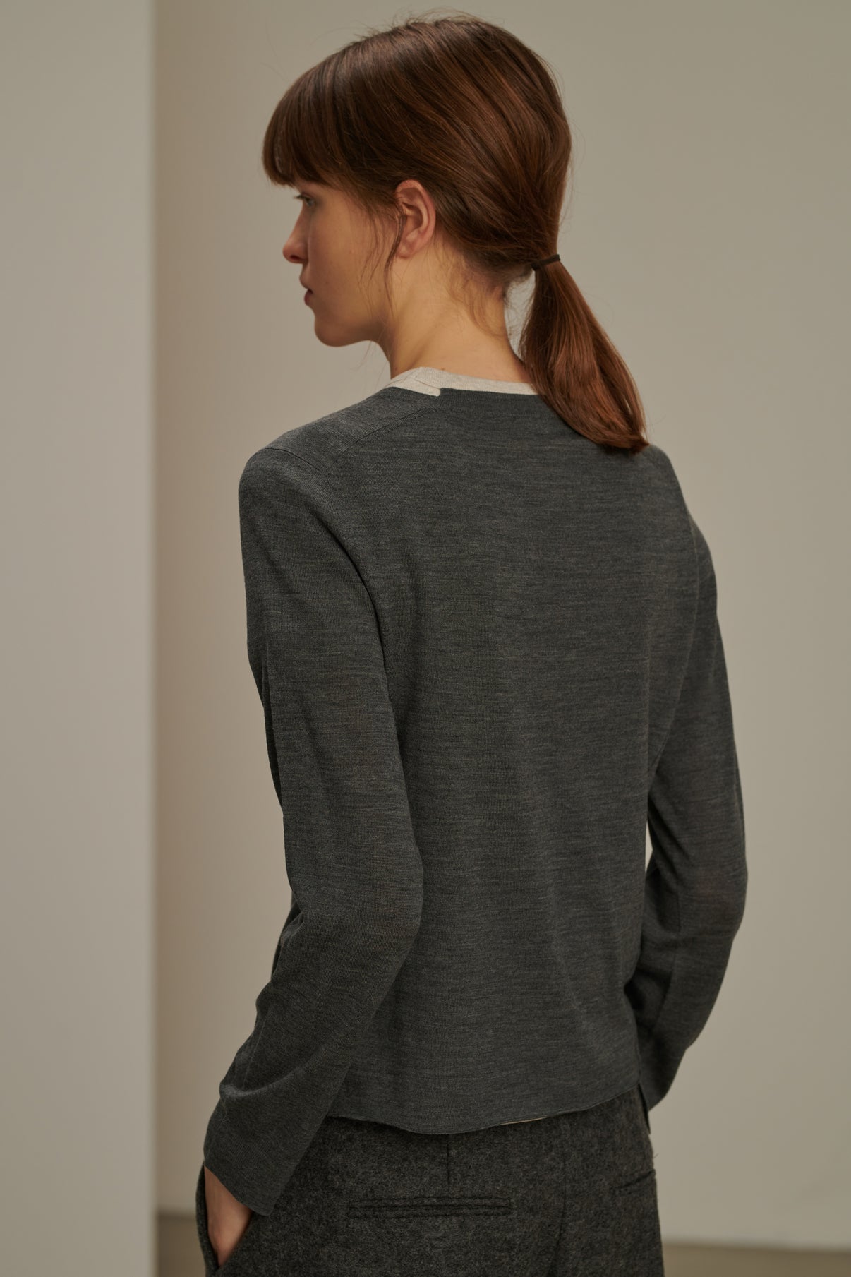 Pull Australie - Gris Chiné - Laine - Femme vue 2