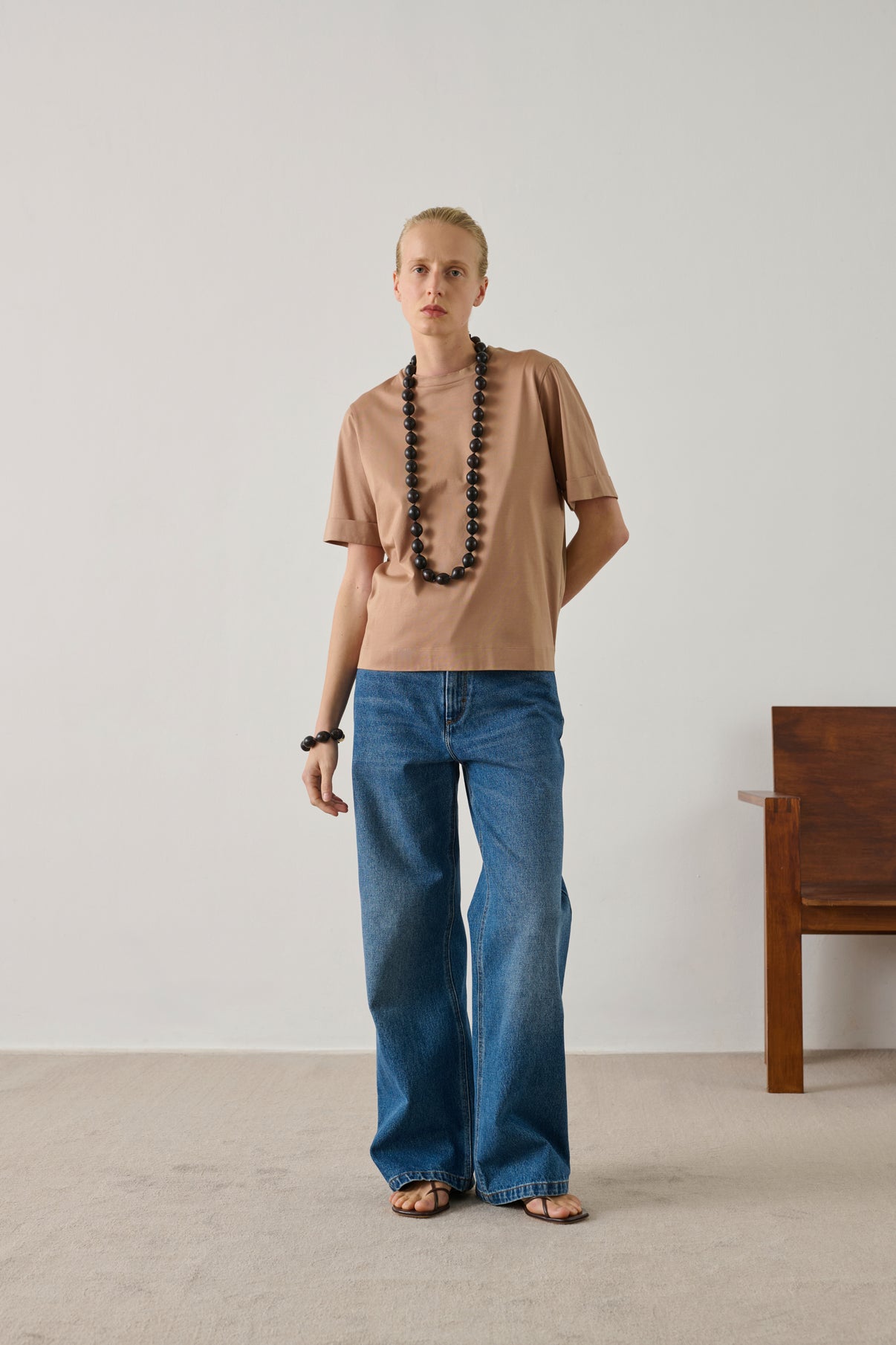 Tee-Shirt Ama - Sable - Coton - Femme vue 1