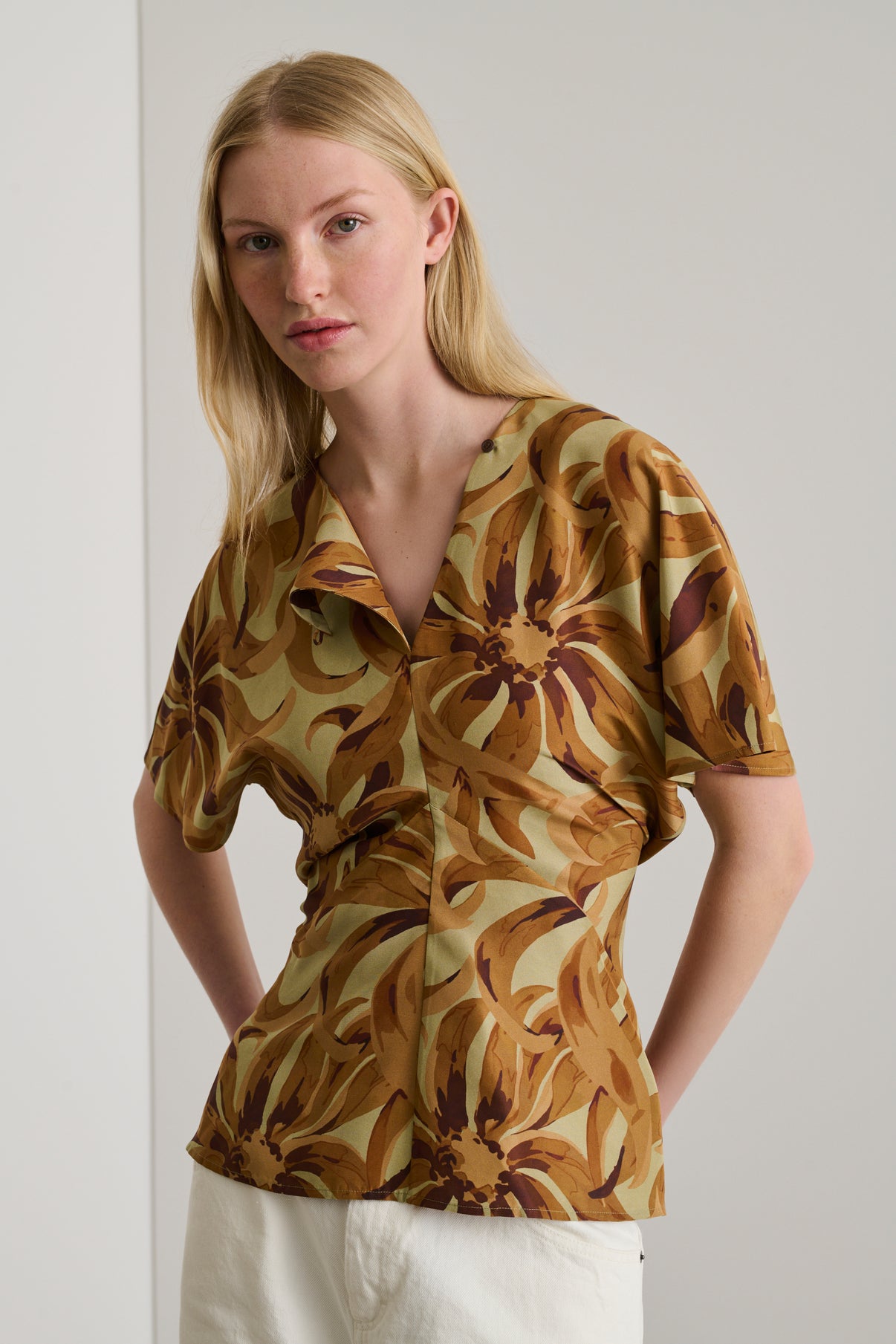 Blouse Embrun - Orange/Argile - Soie - Femme vue 4